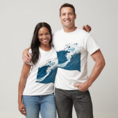 monochrome blauwe oceaangolven t-shirt (Unisex)
