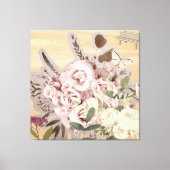 Monochrome bloemachtergrond canvas afdruk (Voorkant)