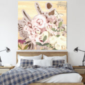 Monochrome bloemachtergrond canvas afdruk (Insitu (Slaapkamer))