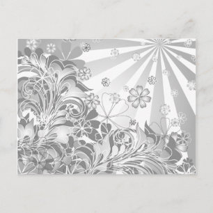 monochrome bloemen briefkaart