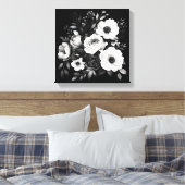 Monochrome Bloemen  Canvas Afdruk (Insitu (Slaapkamer))
