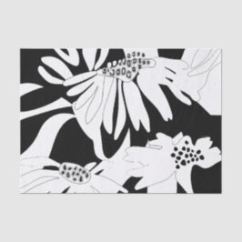Monochrome Bloemen Decoupage Weefsel / verpakking Tissuepapier