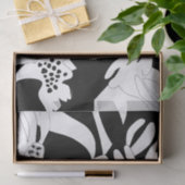 Monochrome Bloemen Decoupage Weefsel / verpakking Tissuepapier (Geschenk)