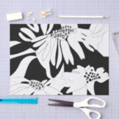 Monochrome Bloemen Decoupage Weefsel / verpakking Tissuepapier (Craft)
