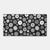 Monochrome Bloemen Groot Patroon Bureaumat (Voorkant)