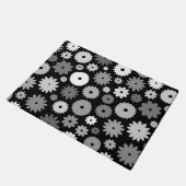 Monochrome Bloemen Groot Patroon Deurmat (Schuin)