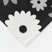 Monochrome Bloemen Groot Patroon Fleece Deken (Hoek)