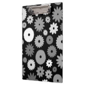 Monochrome Bloemen Groot Patroon Klembord (Links)