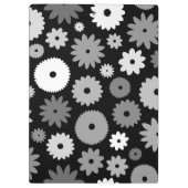 Monochrome Bloemen Groot Patroon Klembord (Achterkant)