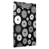 Monochrome Bloemen Groot Patroon Klembord (Rechts)