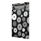 Monochrome Bloemen Groot Patroon Mini Klembord (Angled2)