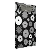 Monochrome Bloemen Groot Patroon Mini Klembord (Schuin)