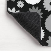 Monochrome Bloemen Groot Patroon Muismat (Hoek)