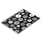 Monochrome Bloemen Groot Patroon Notitieboek (Linkerzijde)
