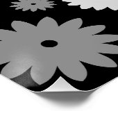 Monochrome Bloemen Groot Patroon Perfect Poster (Hoek)