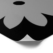 Monochrome Bloemen Groot Patroon Poster (Hoek)