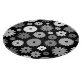 Monochrome Bloemen Groot Patroon Snijplank (Hoek)