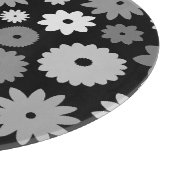Monochrome Bloemen Groot Patroon Snijplank (Hoek)
