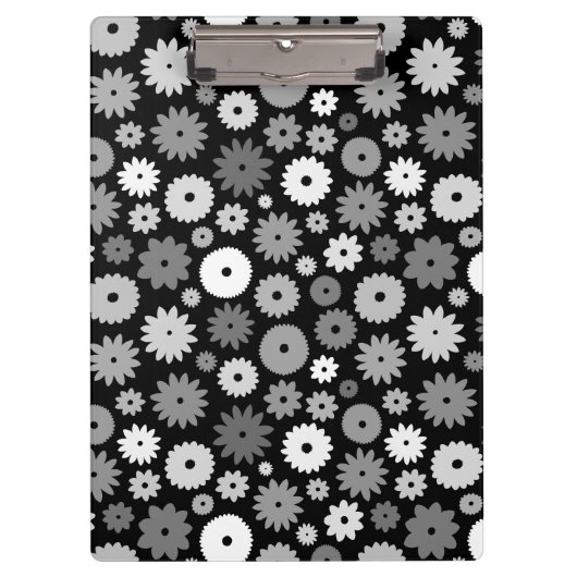 Monochrome Bloemen Herhalend Patroon Case-Mate iPh Klembord (Voorkant)