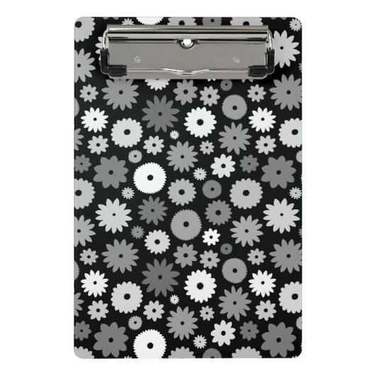 Monochrome Bloemen Herhalend Patroon Case-Mate iPh Mini Klembord (Voorkant)