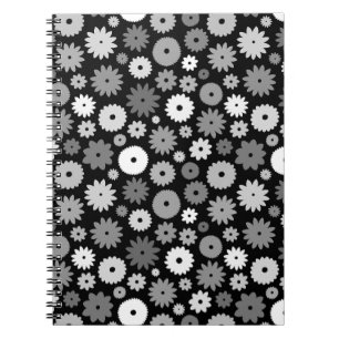 Monochrome Bloemen Herhalend Patroon Case-Mate iPh Notitieboek