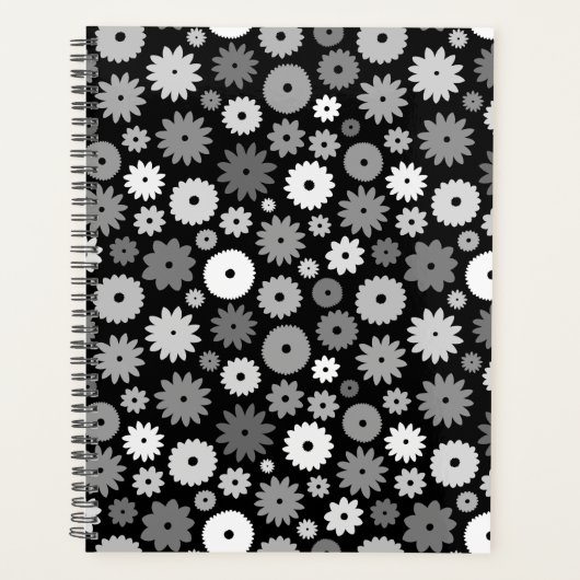 Monochrome Bloemen Herhalend Patroon Case-Mate iPh Planner (Voorkant)