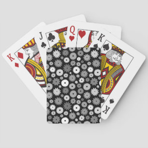 Monochrome Bloemen Herhalend Patroon Case-Mate iPh Pokerkaarten
