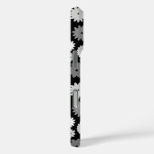 Monochrome Bloemen Herhalend Patroon Case-Mate iPhone Case (Achterkant / Rechts)