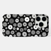 Monochrome Bloemen Herhalend Patroon Case-Mate iPhone Case (Achterkant (horizontaal))