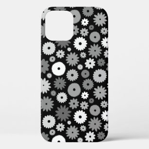 Monochrome Bloemen Herhalend Patroon Case-Mate iPhone Case
