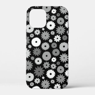 Monochrome Bloemen Herhalend Patroon Case-Mate iPhone Case