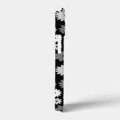 Monochrome Bloemen Herhalend Patroon Case-Mate iPhone Case (Achterkant / Rechts)