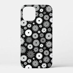 Monochrome Bloemen Herhalend Patroon Case-Mate iPhone Case