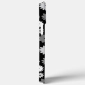 Monochrome Bloemen Herhalend Patroon Case-Mate iPhone Case (Achterkant / Rechts)