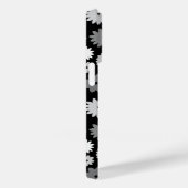 Monochrome Bloemen Herhalend Patroon Case-Mate iPhone Case (Achterkant / Rechts)