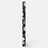 Monochrome Bloemen Herhalend Patroon Case-Mate iPhone Case (Achterkant/links)