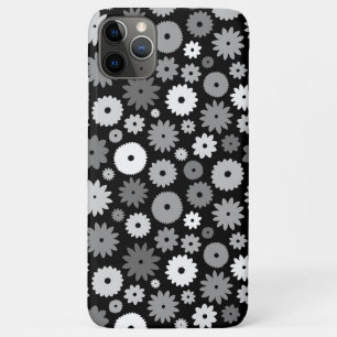 Monochrome Bloemen Herhalend Patroon Case-Mate iPhone Case