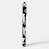 Monochrome Bloemen Herhalend Patroon Case-Mate iPhone Case (Achterkant / Rechts)