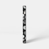 Monochrome Bloemen Herhalend Patroon iPhone Hoesje (Linkerkant)