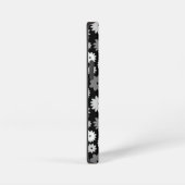 Monochrome Bloemen Herhalend Patroon iPhone Hoesje (Rechterkant)