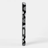 Monochrome Bloemen Herhalend Patroon iPhone Hoesje (Rechterkant)
