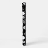 Monochrome Bloemen Herhalend Patroon iPhone Hoesje (Linkerkant)