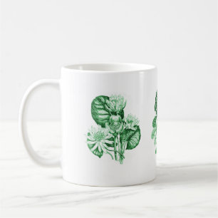 Monochrome bloemen in het groen koffiemok