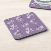 Monochrome bloemen in lavendel onderzetter (Linkerzijde)