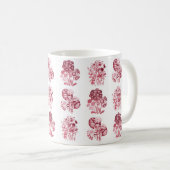 Monochrome bloemen in rood koffiemok (Voorkant rechts)