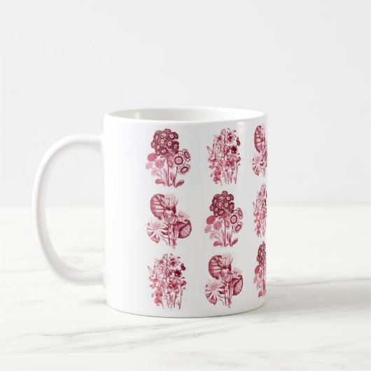 Monochrome bloemen in rood koffiemok (Links)