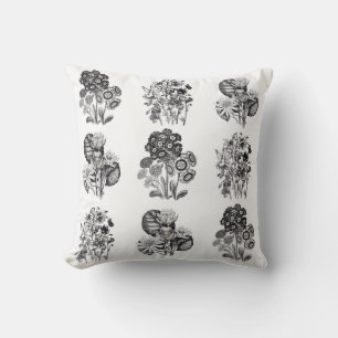 Monochrome bloemen in zwart en wit kussen