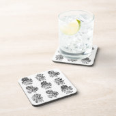 Monochrome bloemen in zwart-wit drankjes onderzetter (Rechterzijde)