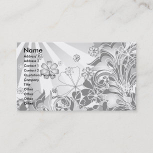 monochrome bloemen_kaart visitekaartje