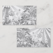 monochrome bloemen_kaart visitekaartje (Voorkant / Achterkant)